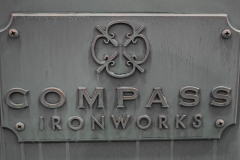 Faux Patina Bronze on Steel, Compass Ironwork Sculpture