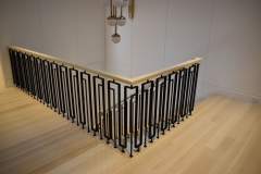 Contemporary Iron Railing with Wood Caprail