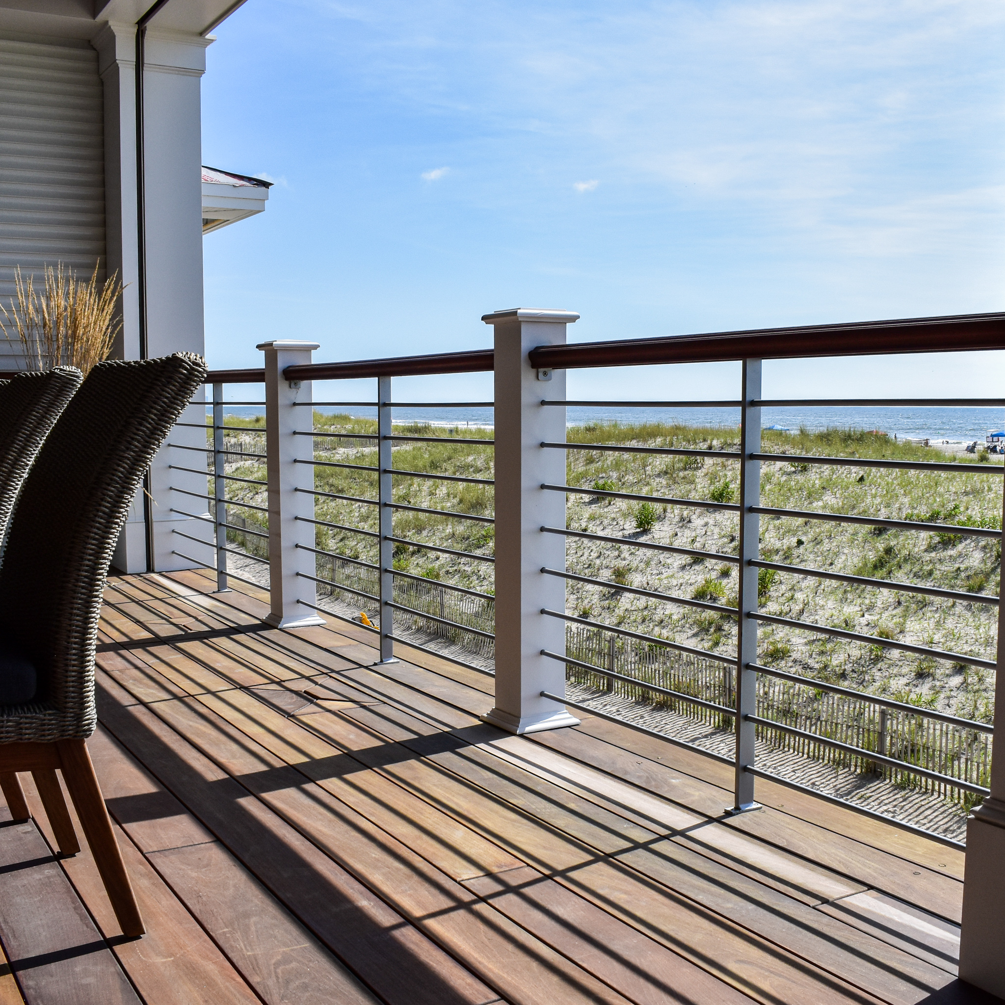 Modern Railing At The Beach Compass Iron Works