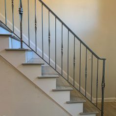 Silver interior railing design