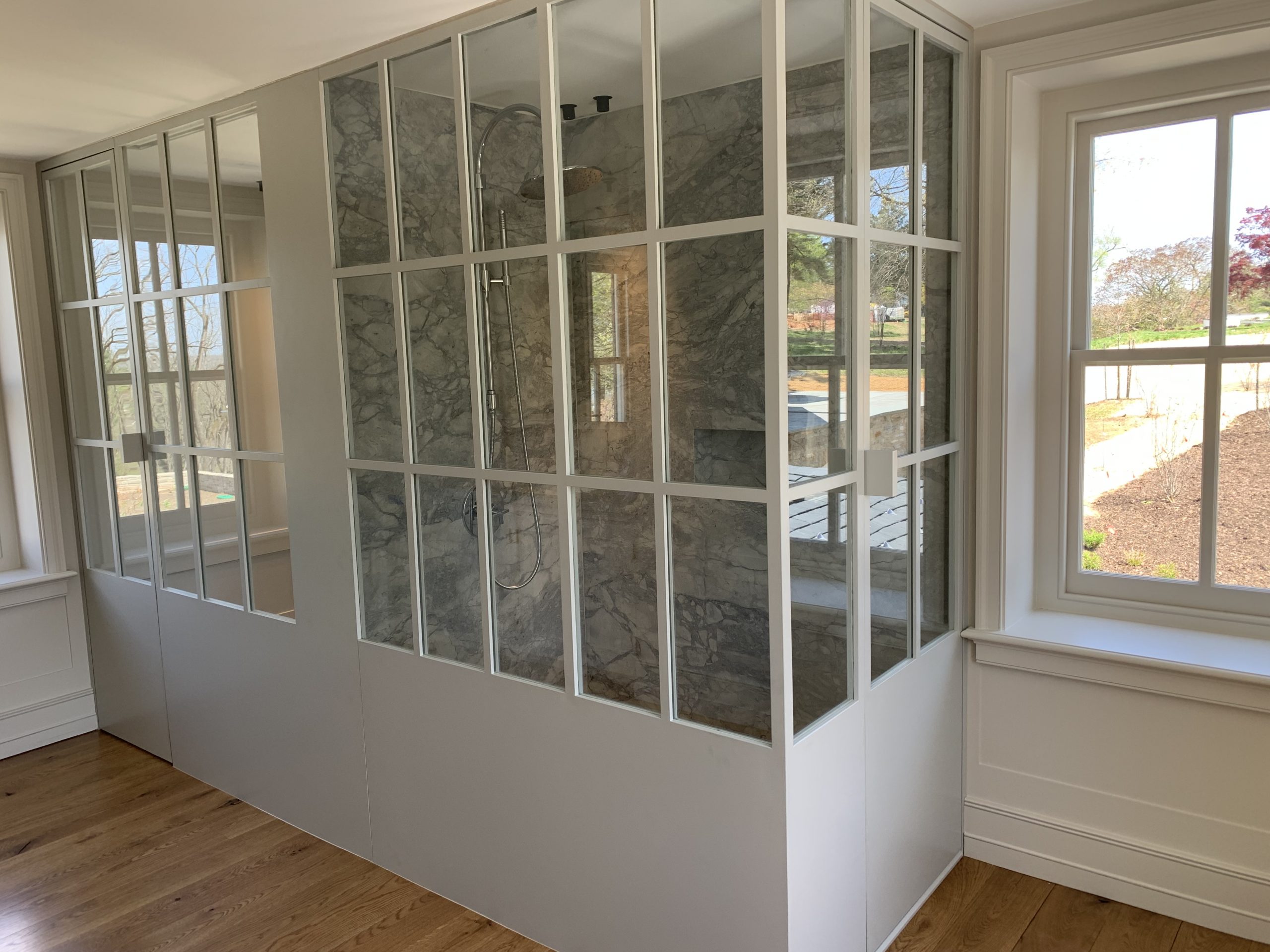 Modern Glass Wall and Door - Compass Iron Works